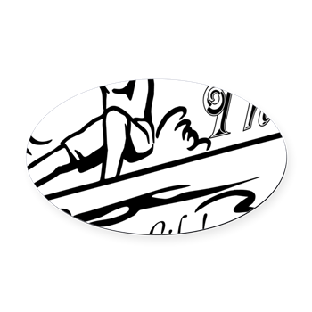 Thizzel Surfing Oval Car Magnet