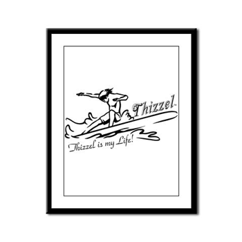 Thizzel Surfing Framed Panel Print