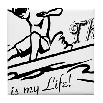 Thizzel Surfing Tile Coaster