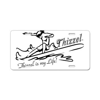 Thizzel Surfing Aluminum License Plate