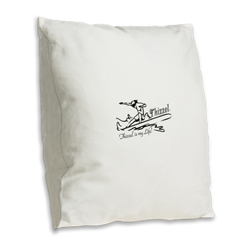 Thizzel Surfing Burlap Throw Pillow